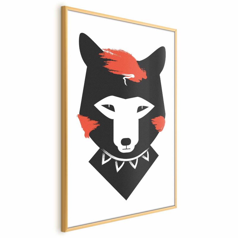 Plakat Artgeist Grzeczny lisek 21x30 cm z ramą złotą 1 szt
