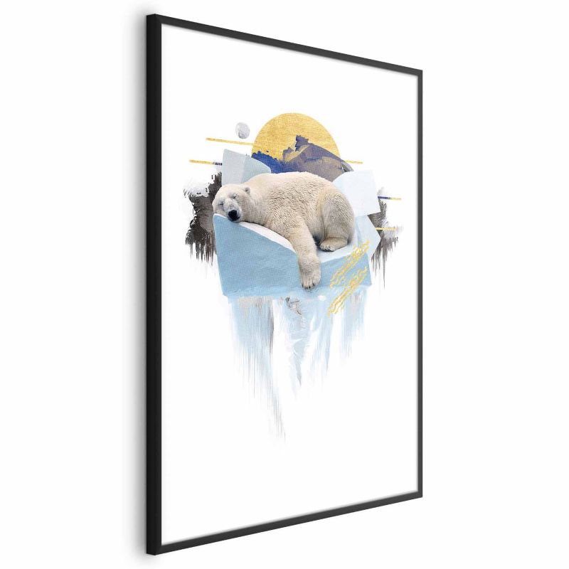 Plakat Artgeist Niedźwiedź polarny 60x90 cm z ramą czarną 1 szt