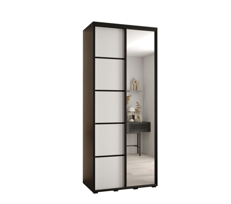 Szafa przesuwna Abiks DAVOS 5 wysoka szer.120cm gł.45cm czarny/biały/czarny 1szt.