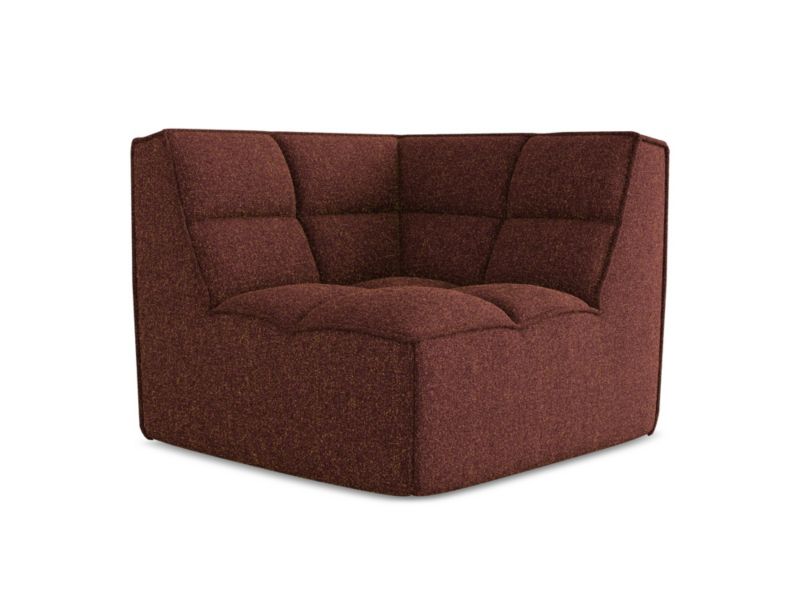 Moduł narożny Makamii Kalai z tkaniny strukturalnej 98x98 cm burgundowy 1 szt.
