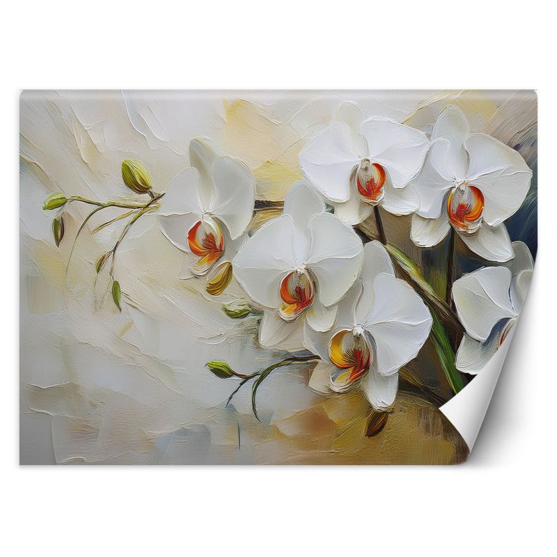 Fototapeta Feeby Białe malowane kwiaty 150x105 1 szt