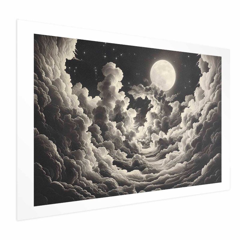 Plakat Artgeist Księżyc wśród chmur 60x40 cm bez ramy 1 szt