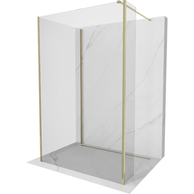 Ścianka prysznicowa walk-in Mexen Kioto złota 125x85x40 3 szt.