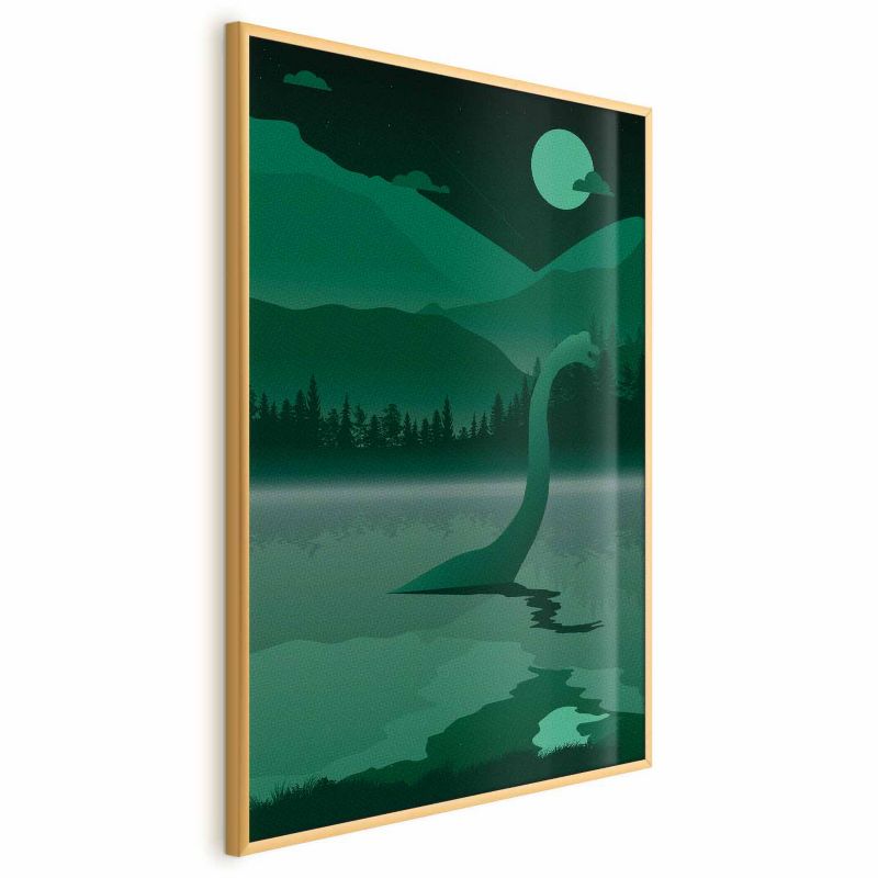 Plakat Artgeist Loch Ness 21x30 cm z ramą złotą 1 szt