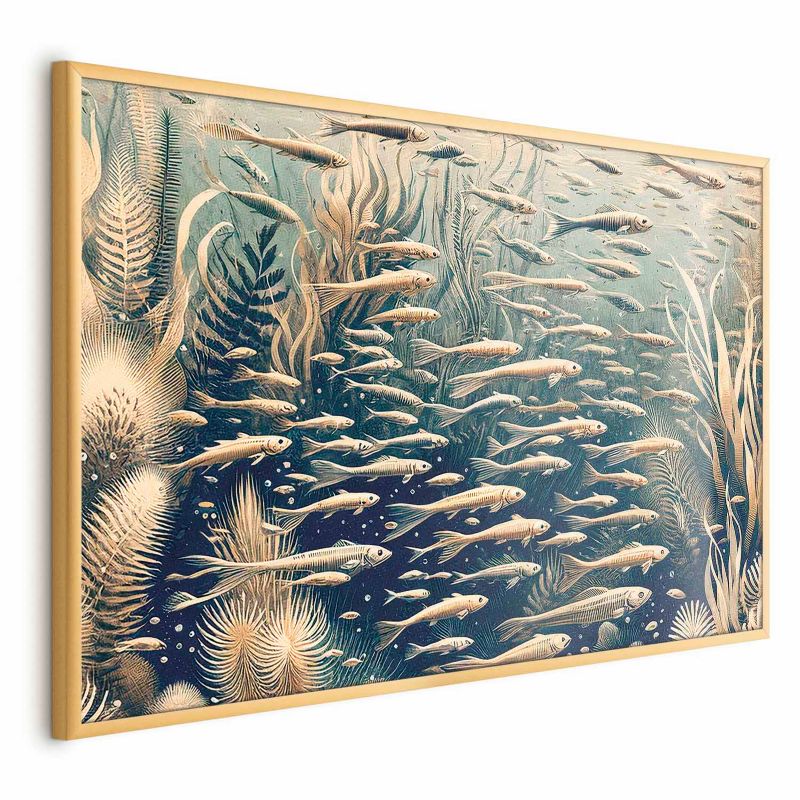 Plakat Artgeist Oceaniczna przyroda 30x21 cm z ramą złotą 1 szt
