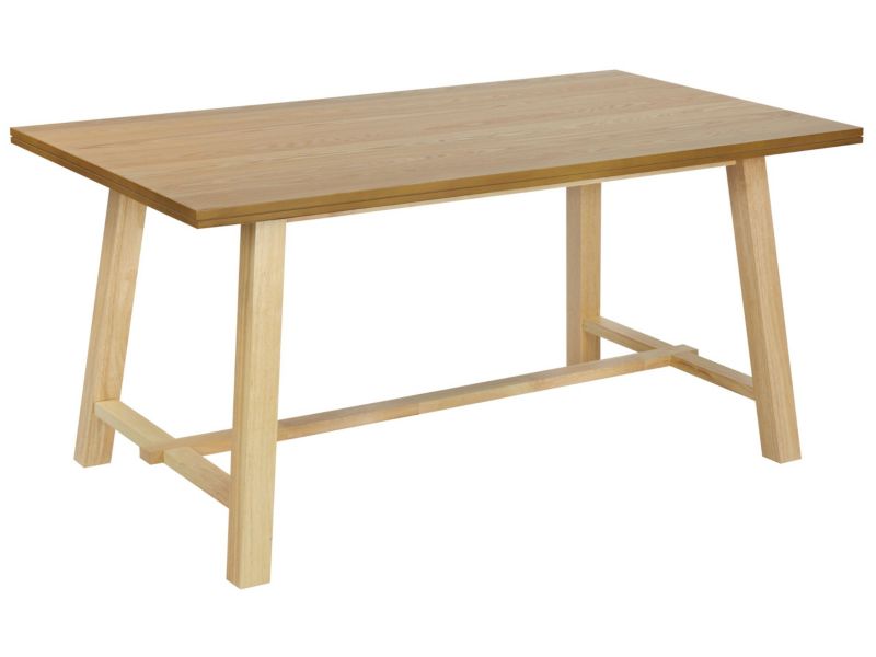 Stół do jadalni dla 6 osób Barnes 90 cm 160 cm Imitacja drewna Jasne drewno 1 szt.