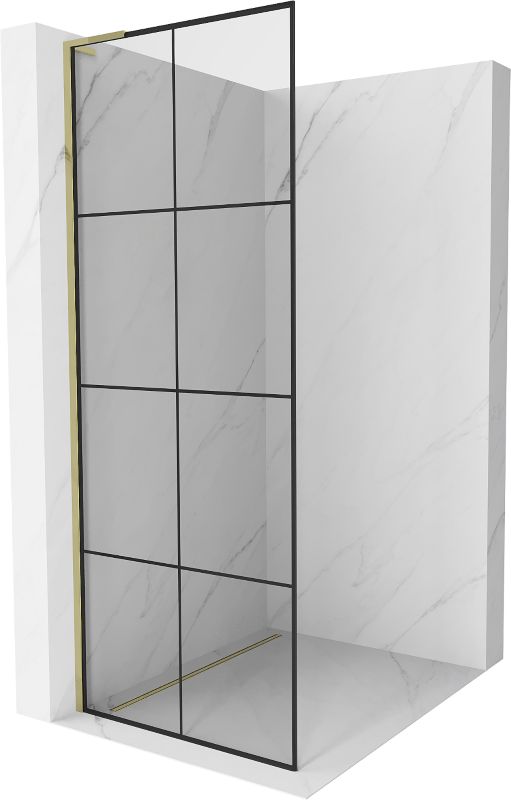 Ścianka prysznicowa Mexen Kioto L czarny wzór 70x200 cm 800-070-103-50-77 1 szt.
