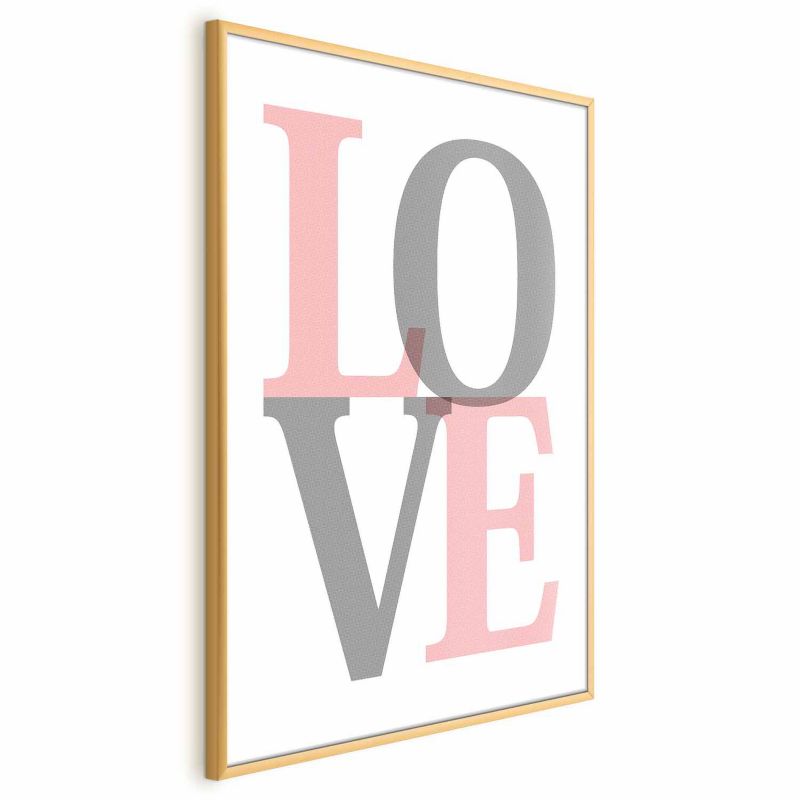 Plakat Artgeist Szara miłość 21x30 cm z ramą złotą 1 szt