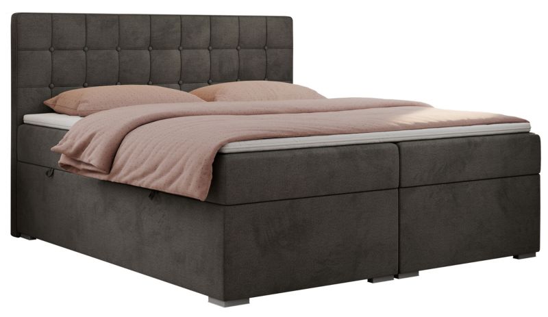 Łóżko kontynentalne MKS Meble CARMEN 160x200 H3 ciemnoszary welwet 1szt.