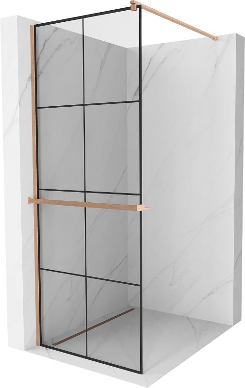 Ścianka prysznicowa Mexen Kioto+ czarny wzór 90x200 cm 800-090-121-65-771 szt.