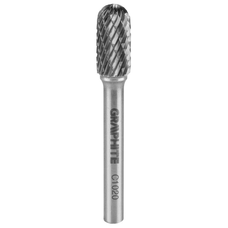 Frez do metalu GRAPHITE typ C (walcowy zaokrąglony), 10 x 20 mm, trzpień 6 x 45 mm 1 szt