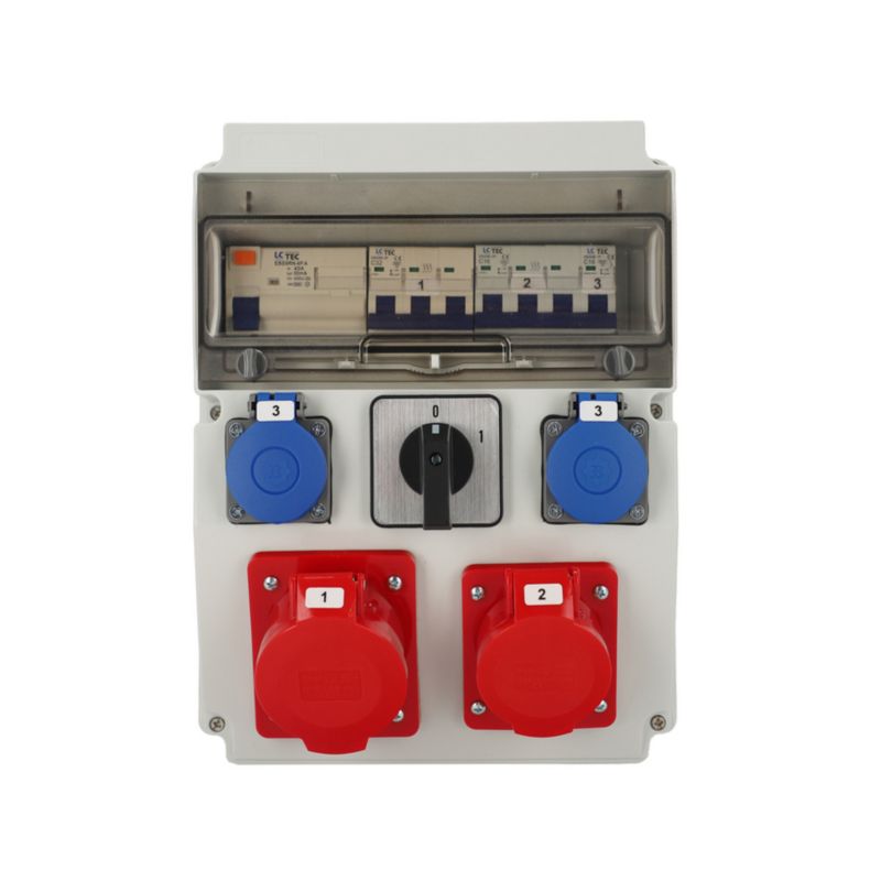 Rozdzielnica Edo wyposażona ASTAT LC 685 12 modułów, IP65 16/5, 32/5 2x230V schuko 0/1 R4P40A typ A wyłączniki LC 1 szt.
