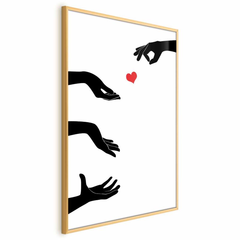 Plakat Artgeist Pstryczek 60x90 cm z ramą złotą 1 szt