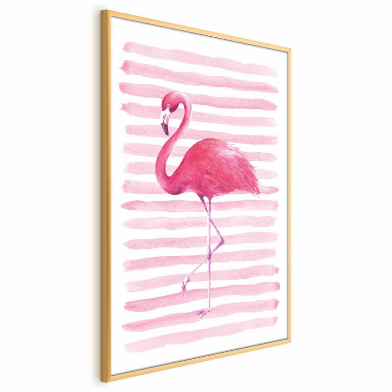Plakat Artgeist Flaming i paski 60x90 cm z ramą złotą 1 szt