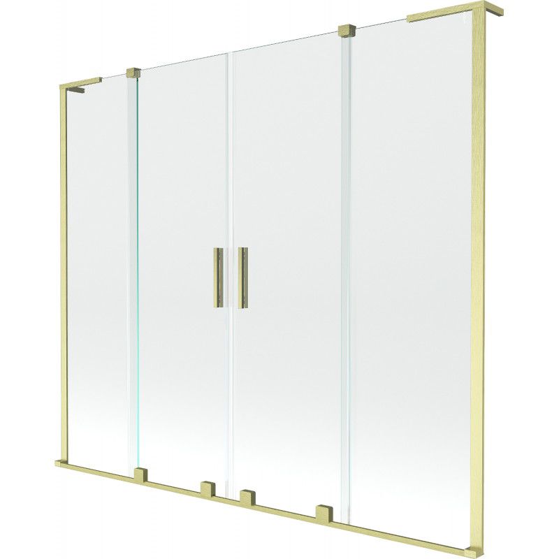 Parawan nawannowy 2-skrzydłowy Mexen Velar L złoty szczotkowany 200x150 cm 1 szt.