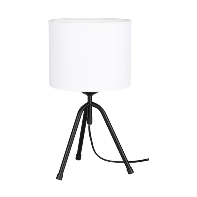 Lampa Stołowa SPOT Light 1xE27 Max.40W Kompozycja Subtelnej Czerni z Białą Tkaniną, Polski Producent, 1 szt.