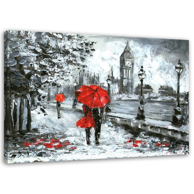 Obraz do sypialni salonu Feeby Spacer w Londynie Szary 60x40cm 1szt