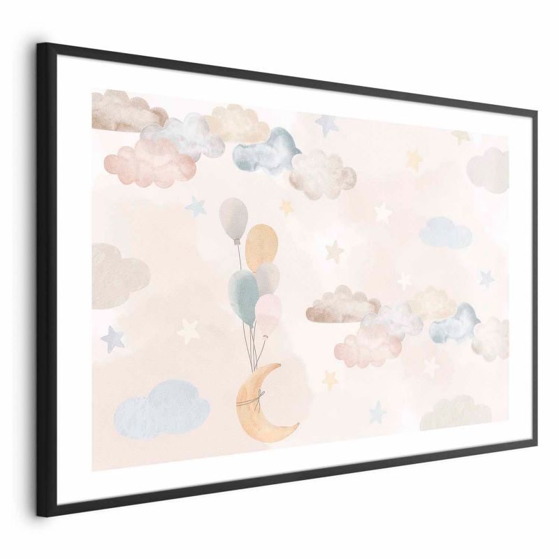 Plakat Artgeist Bajkowe niebo 90x60 cm z ramą czarną 1 szt