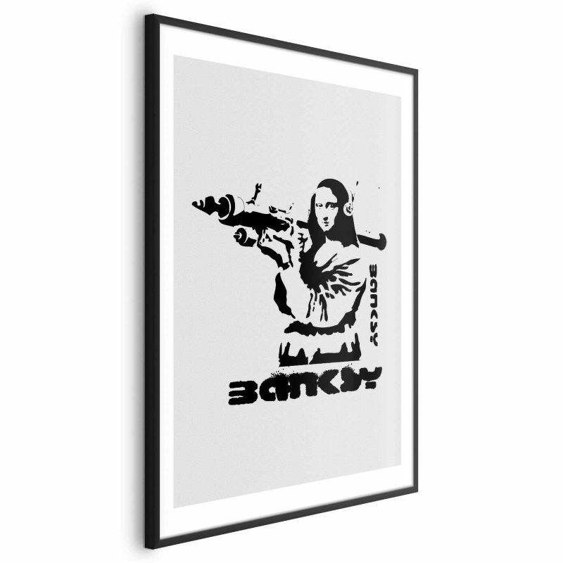 Plakat Artgeist Mona Lisa z bazuką 40x60 cm z ramą czarną 1 szt