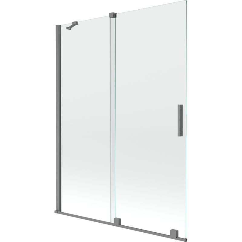 Parawan nawannowy ruchomy Mexen Velar transparent gun metal 130x150 cm 1 szt.