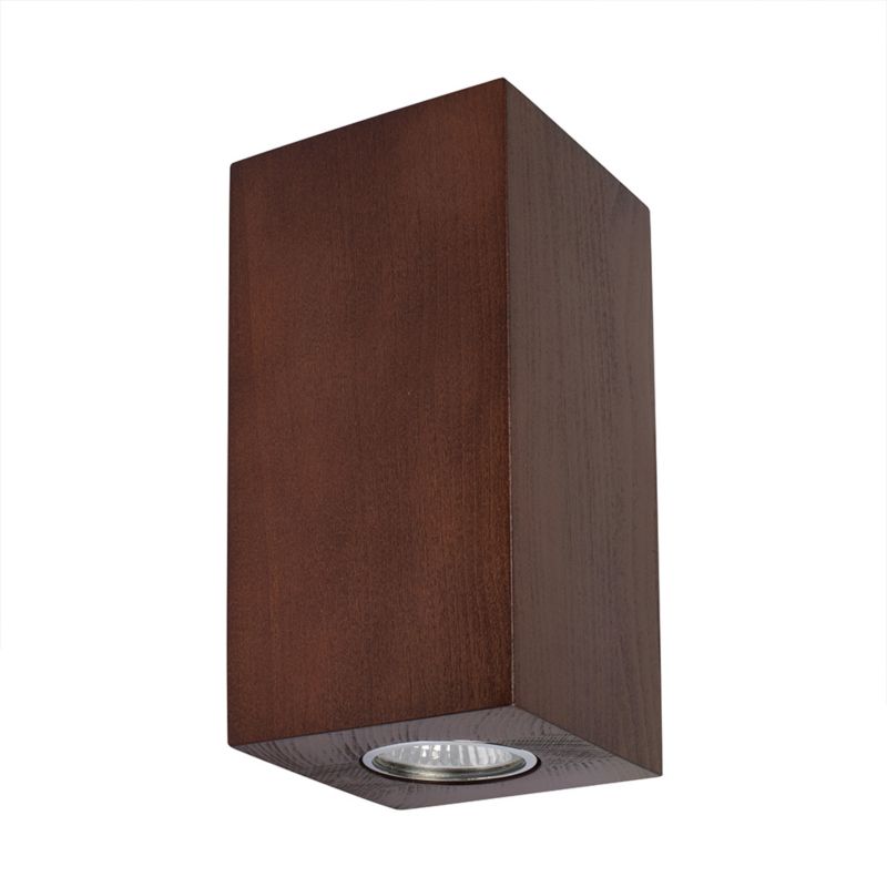 Kinkiet SPOT Light Square 2xGU10 Max.6W Drewno Bukowe Orzechowe FSC, Polski Producent, 1 szt.