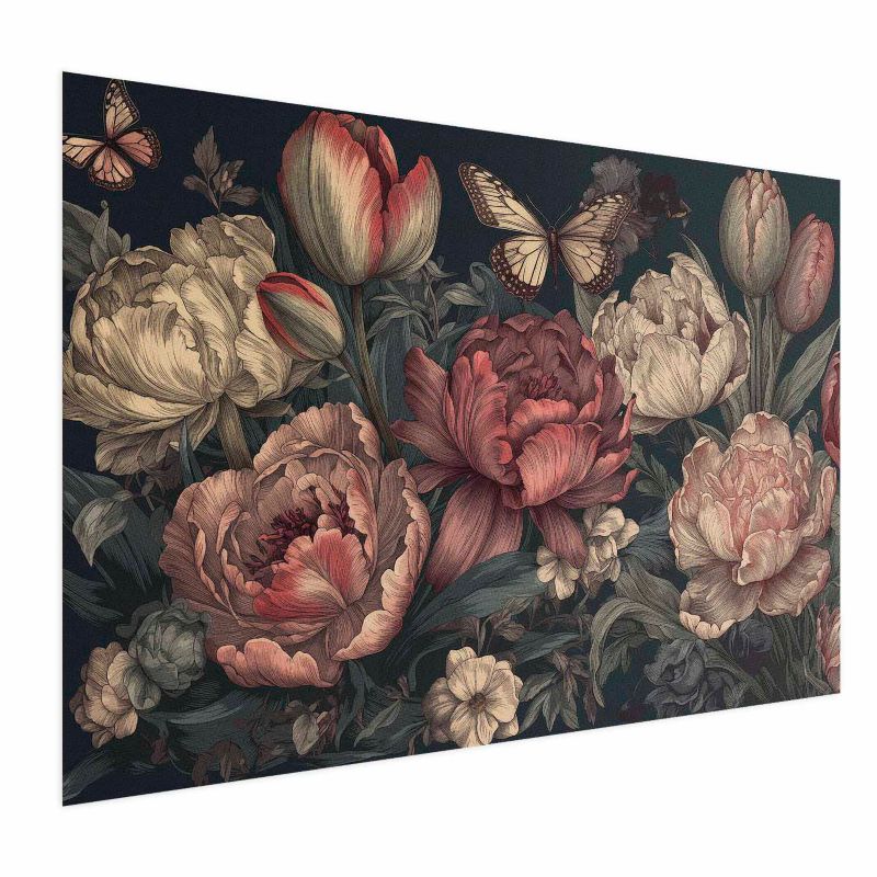 Plakat Artgeist Kwiaty na turkusowym tle 90x60 cm bez ramy 1 szt