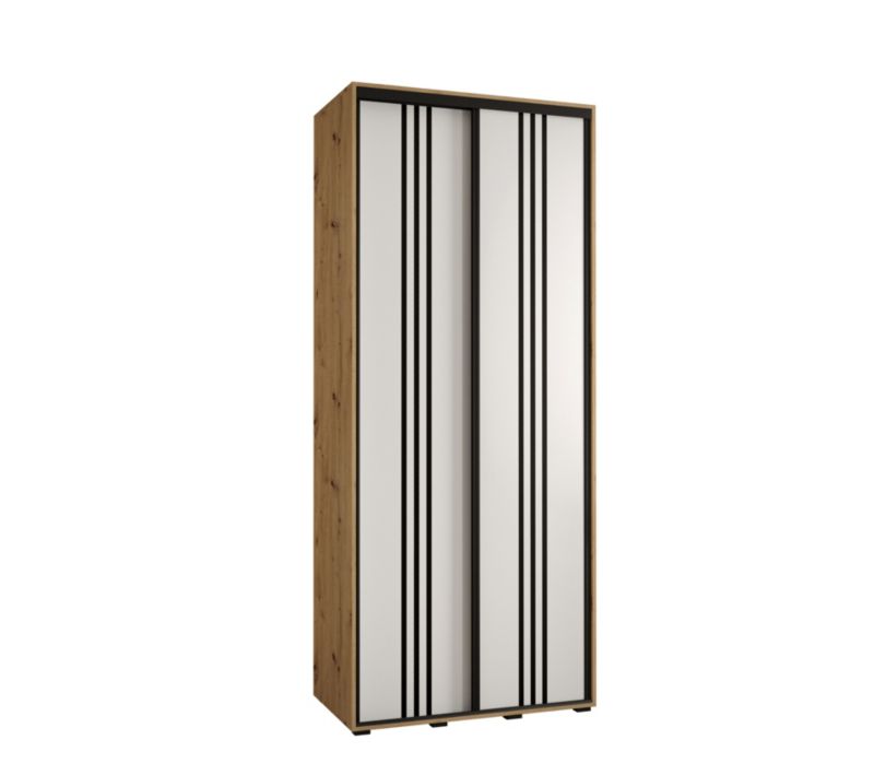 Szafa przesuwna Abiks DAVOS 6 wysoka szer.100cm gł.45cm artisan/biały/czarny 1szt.