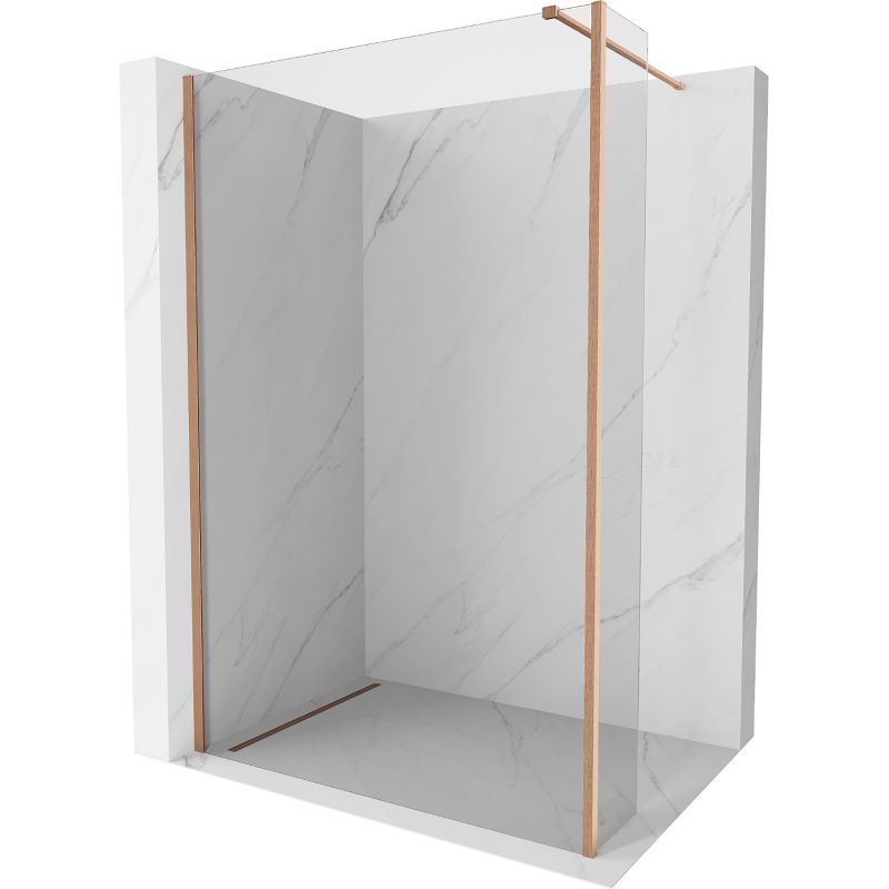Ścianka prysznicowa Mexen Kioto transparent miedź szczotkowana 115x40 cm 2 szt.