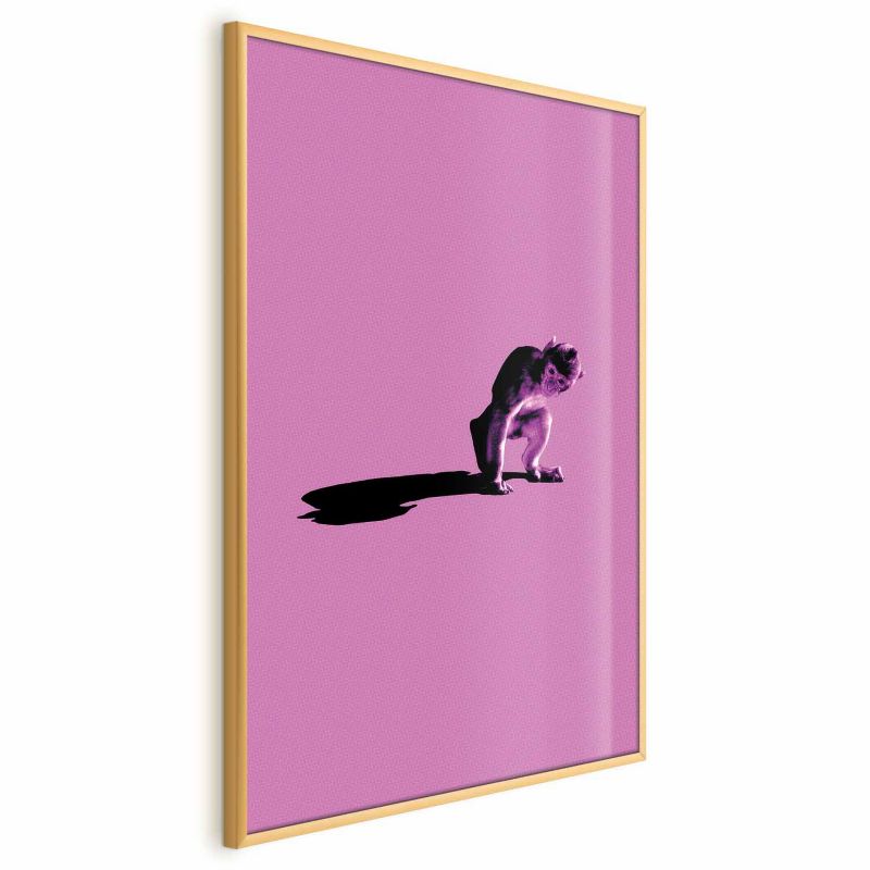 Plakat Artgeist Mała małpka 21x30 cm z ramą złotą 1 szt