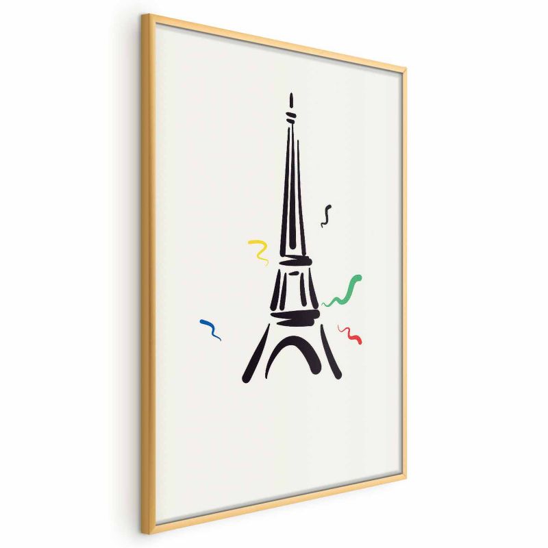Plakat Artgeist Wieża Eiffla 40x60 cm z ramą złotą 1 szt