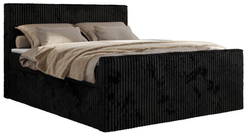 Łóżko kontynentalne MKS Meble TILIANO DUO 200x200 H3 czarny sztruks 1szt.