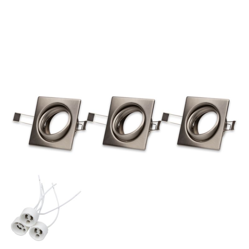 Zestaw Oczek Sufitowych SPOT Light 3xGU10 Max.50W Satyna, Polski Producent, 3szt.