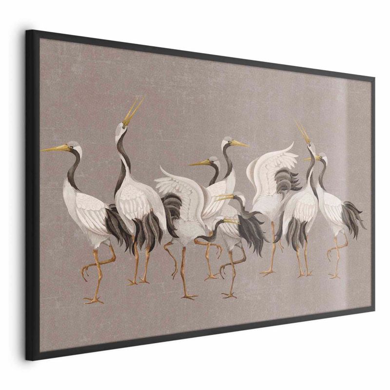 Plakat Artgeist Taniec żurawi 90x60 cm z ramą czarną 1 szt