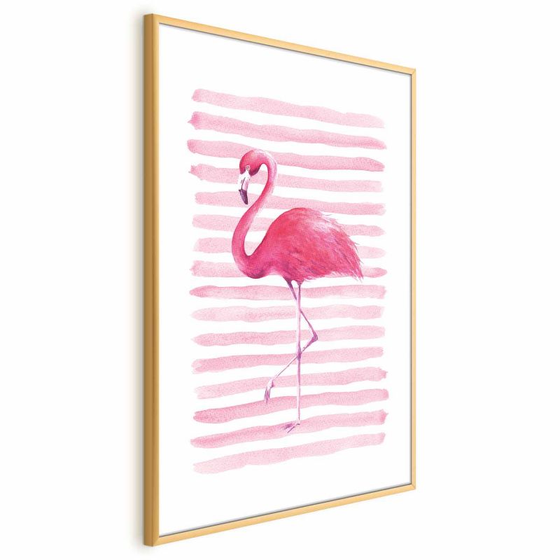 Plakat Artgeist Flaming i paski 29,7x42 cm z ramą złotą 1 szt