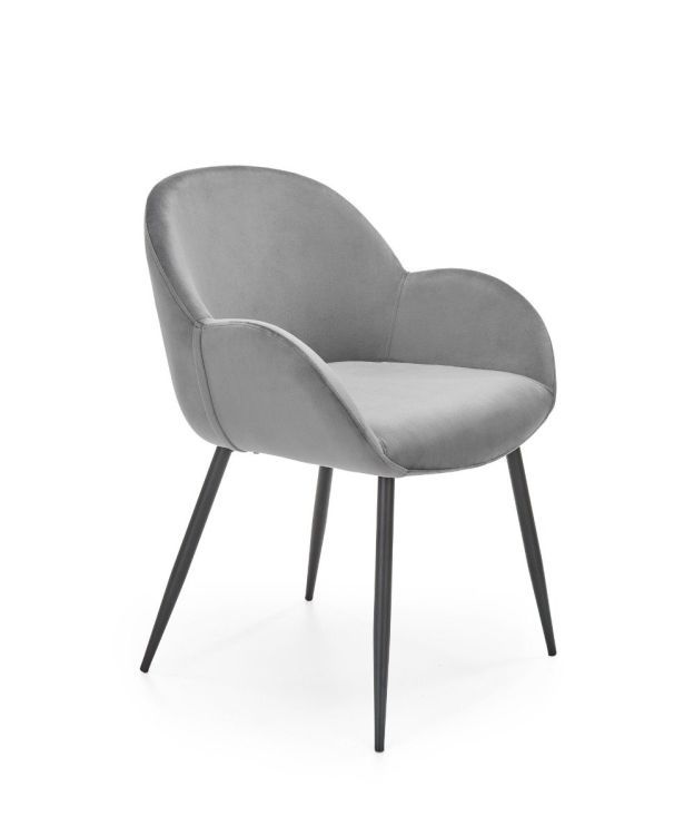Krzesło Halmar tapicerowane K480 VELVET szare 1 szt