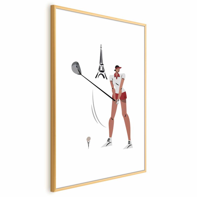 Plakat Artgeist Francuska golfistka 21x30 cm z ramą złotą 1 szt