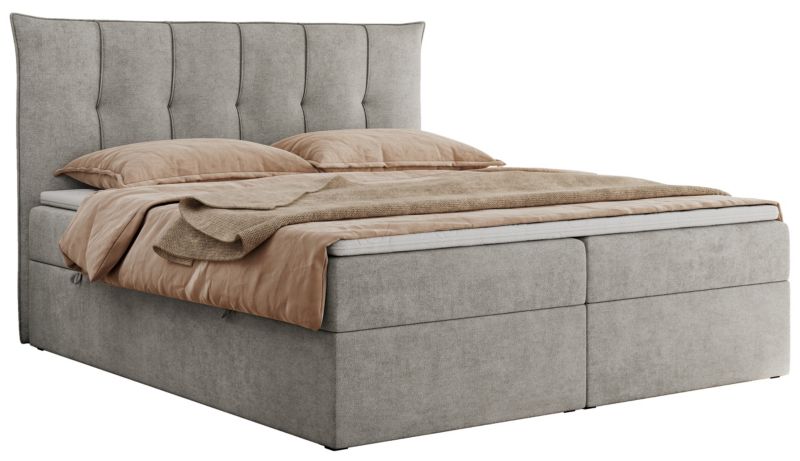 Łóżko kontynentalne MKS Meble PREMIUM 10 140x200 H3 Jasnoszary struktura 1szt.