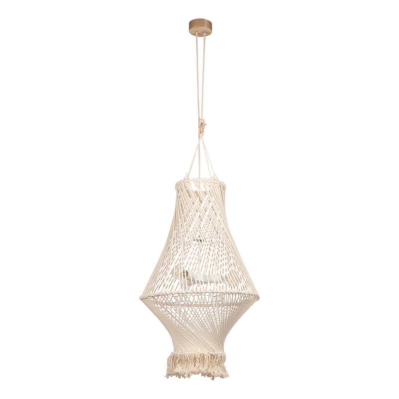 Drewniana Lampa Wisząca SPOT Light 3xE27 Max.15W LED Dąb Olejowany FSC z Kremowym Bawełnianym Sznurkiem, 1 szt.