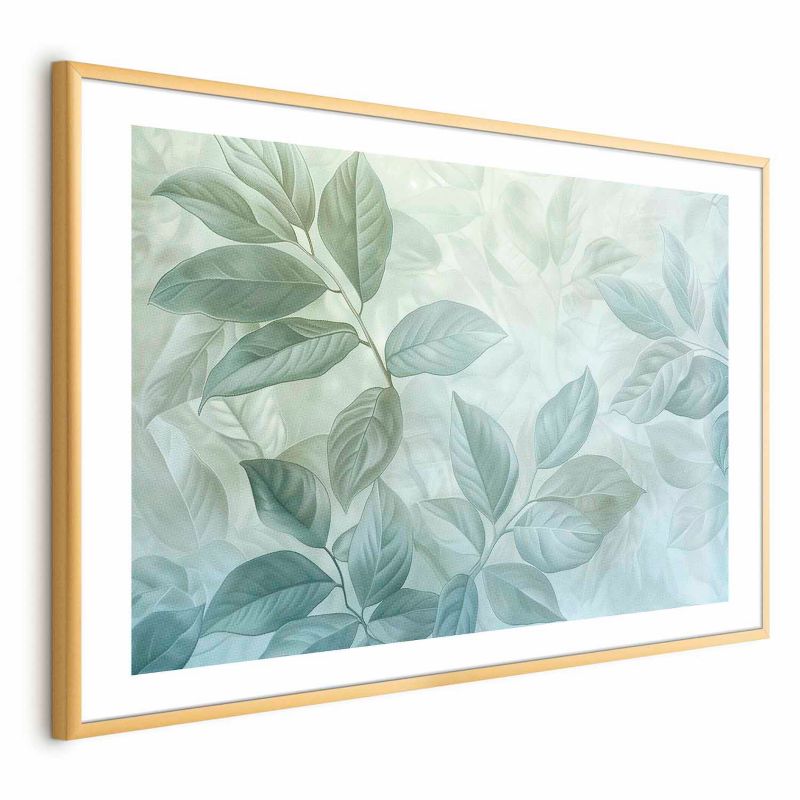 Plakat Artgeist Miętowe liście 30x21 cm z ramą złotą 1 szt