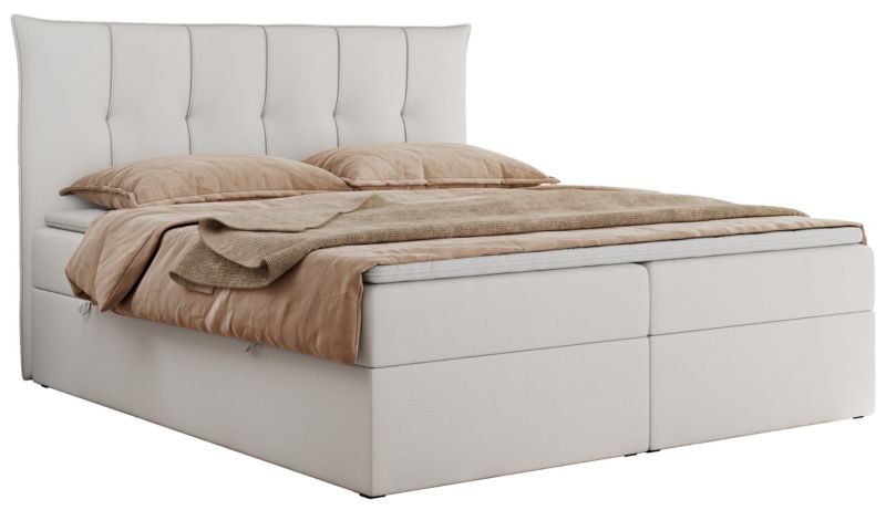 Łóżko kontynentalne MKS Meble PREMIUM 10 160x200 H4 Biały ecoskóra 1szt.