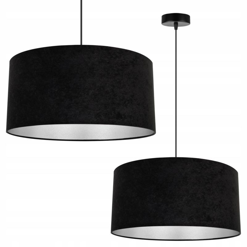 Lampa sufitowa wisząca Light Home LH Mediolan Welur 1x E27 60W czarny/srebrny 1szt.