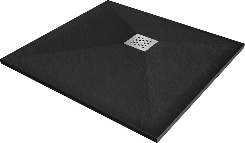 Brodzik kwadratowy Mexen Stone+ czarny 70x70 cm 1 szt.