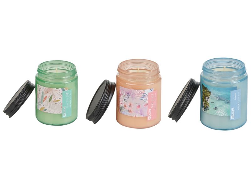 Zestaw 3 świeczek zapachowych Fruity bloom Wosk sojowy Świeże nuty Nuty kwiatowe 1 kpl