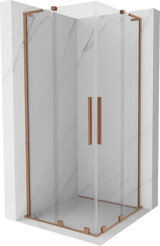 Kabina prysznicowa Mexen Velar L Duo rozsuwana 80 x 80 cm transparent miedź szczotkowana 1 szt.