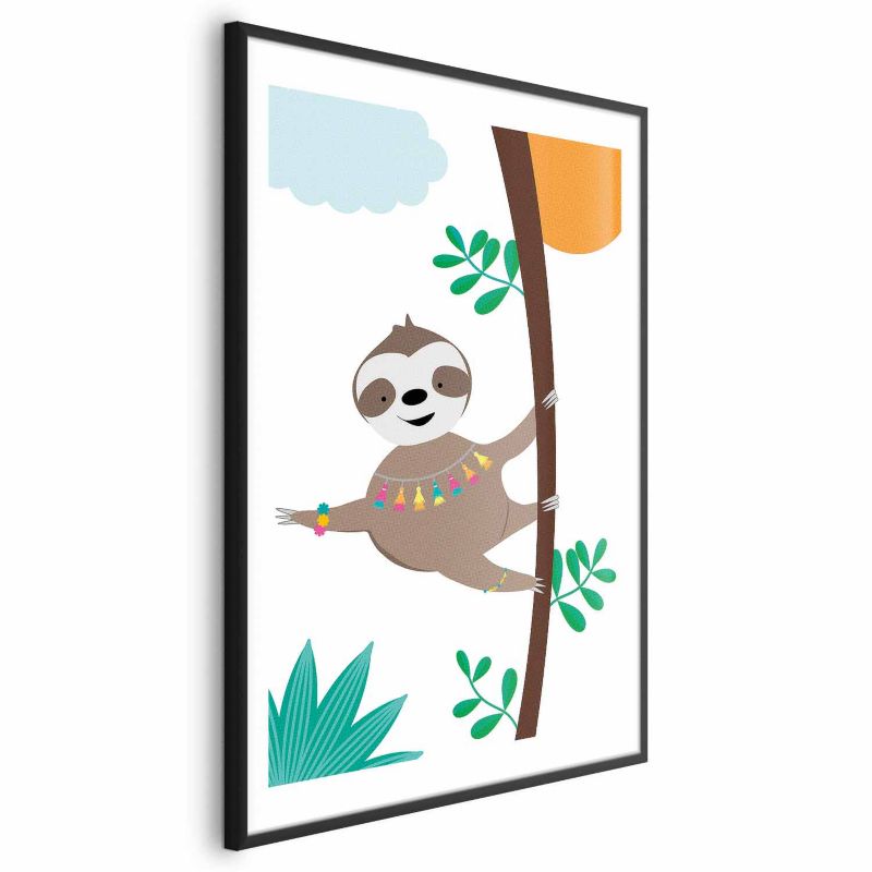 Plakat Artgeist Wesoły leniwiec 40x60 cm z ramą czarną 1 szt