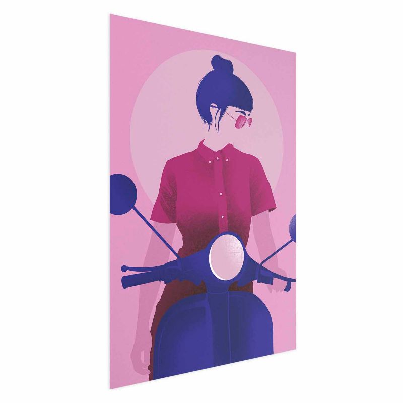 Plakat Artgeist Kobieta na skuterze 60x90 cm bez ramy 1 szt