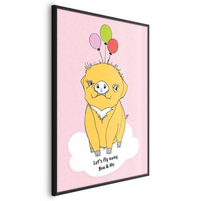 Plakat Artgeist Podniebna świnka 40x60 cm z ramą czarną 1 szt