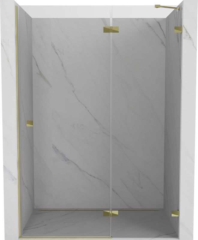 Drzwi prysznicowe uchylne Mexen Lunar złote 130x200 cm 834-130-000-50-00-P 1 szt.