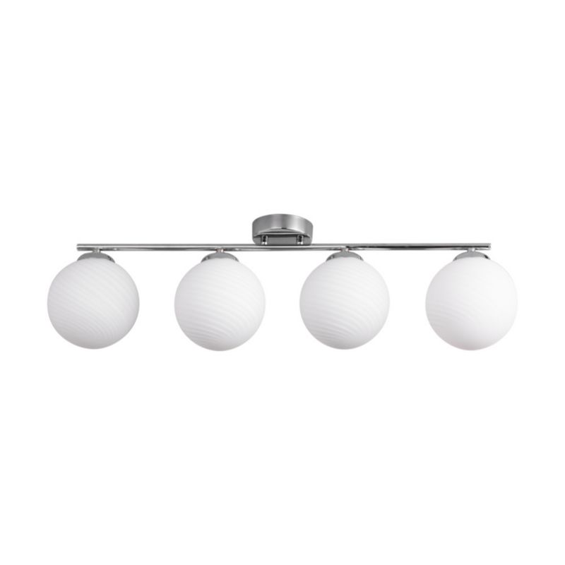 Lampa Sufitowa SPOT Light 4xE14 Max.25W Subtelne Połączenie Chromu z Białym Szkłem, Polski Producent, 1 szt.