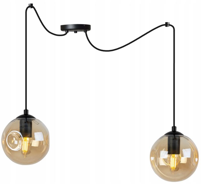 Lampa sufitowa wisząca Light Home LH Spider Monako 2x E27 60W czarny/złoty 1szt.